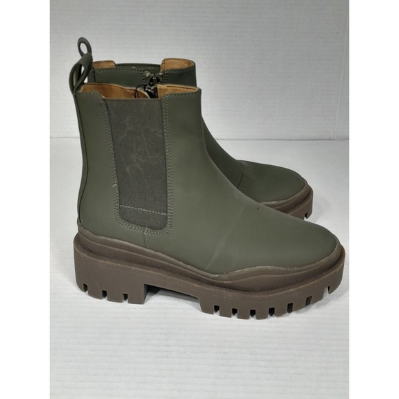 Vionic Shoes - Vionic Karsen Lugged Sole Chelsea Boots Waterproof Bootie Shoes Women Sz 5 Green